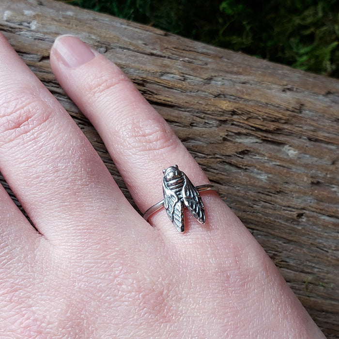 Sterling Silver Cicada Ring