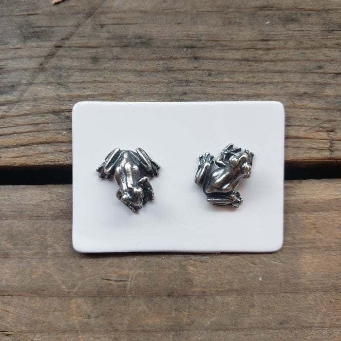 Sterling Silver Frog Stud Earrings