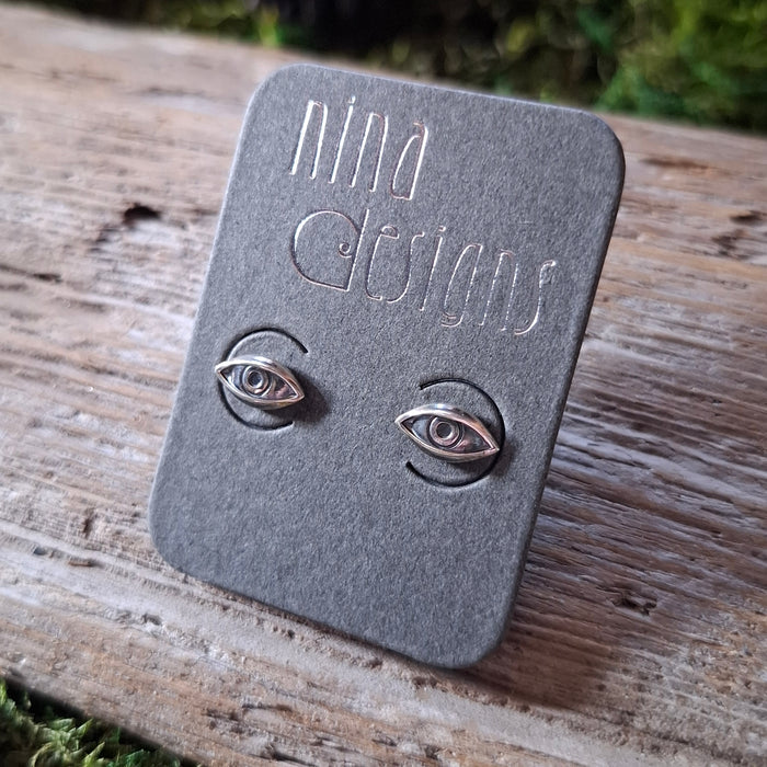 Sterling Silver Lidded Eye Studs