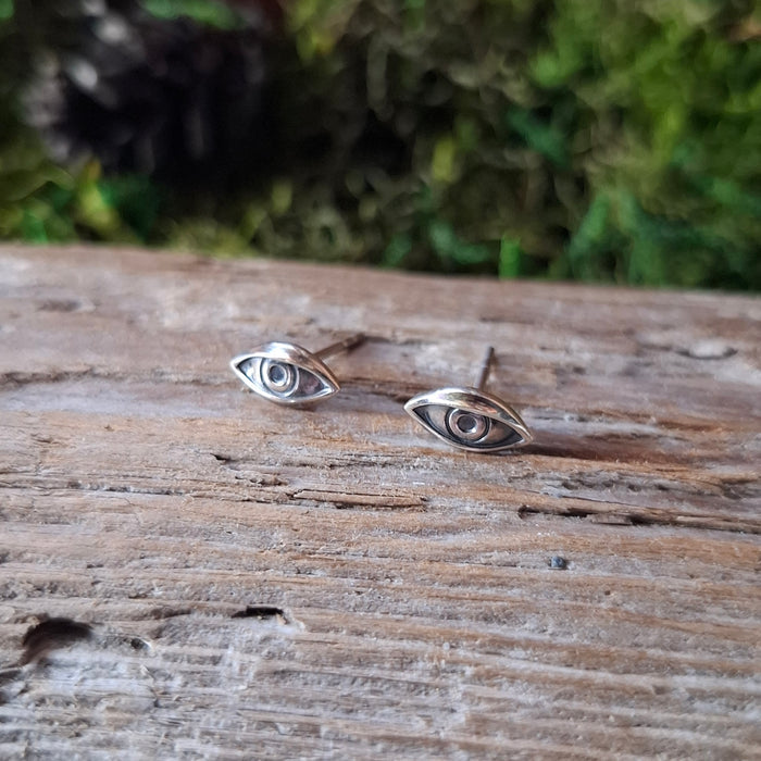 Sterling Silver Lidded Eye Studs