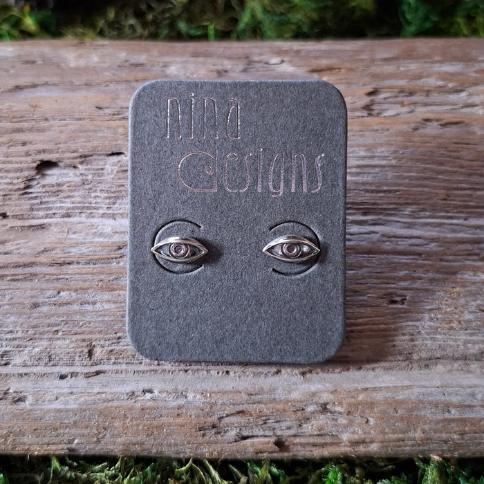 Sterling Silver Lidded Eye Studs
