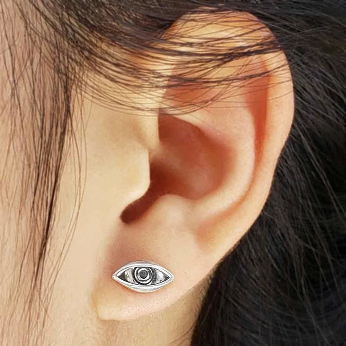 Sterling Silver Lidded Eye Studs