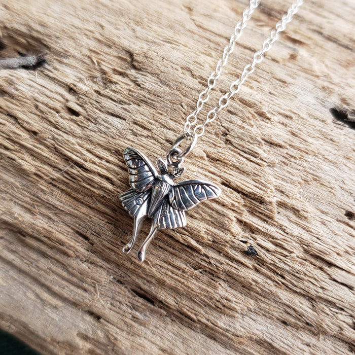 Sterling Silver Luna Moth Necklace