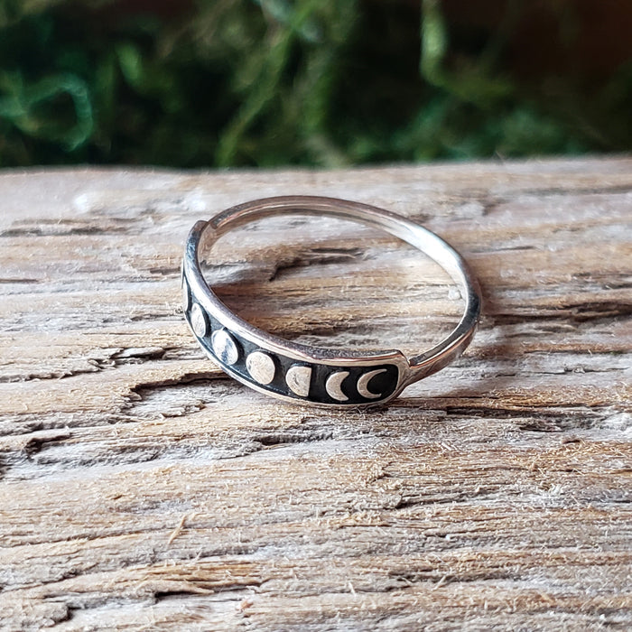 Sterling Silver Moon Phases Ring