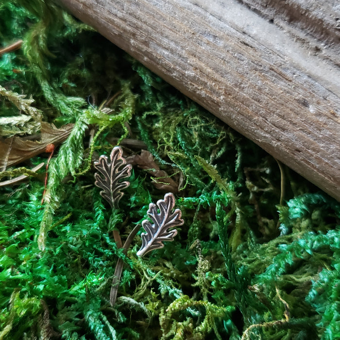 Sterling Silver Oak Leaf Studs