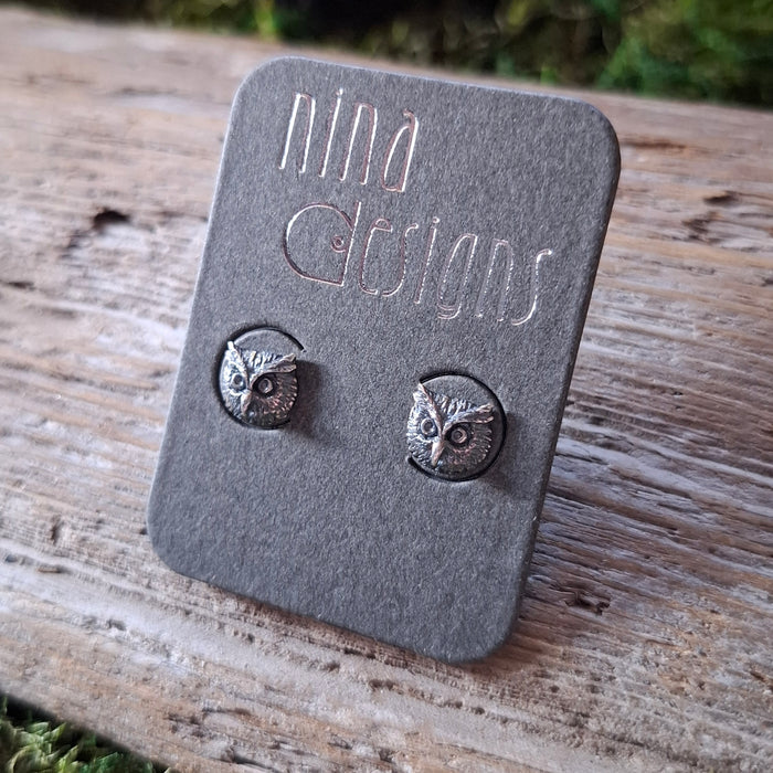 Sterling Silver Owl Studs