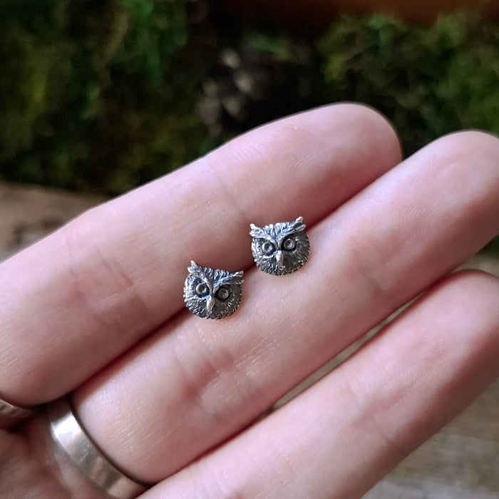 Sterling Silver Owl Studs