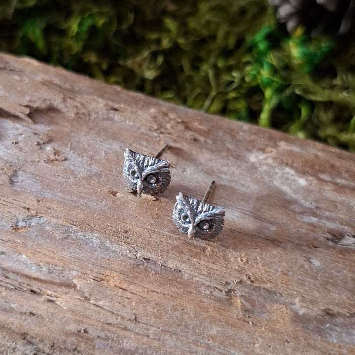 Sterling Silver Owl Studs