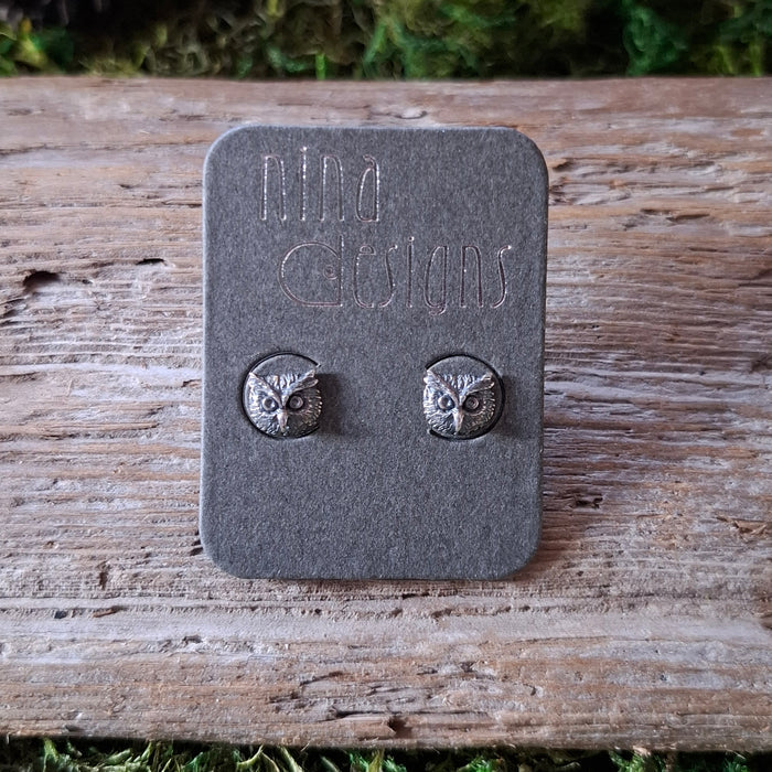 Sterling Silver Owl Studs