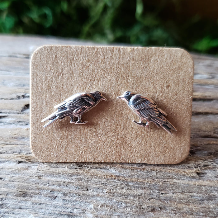 Sterling Silver Raven Studs