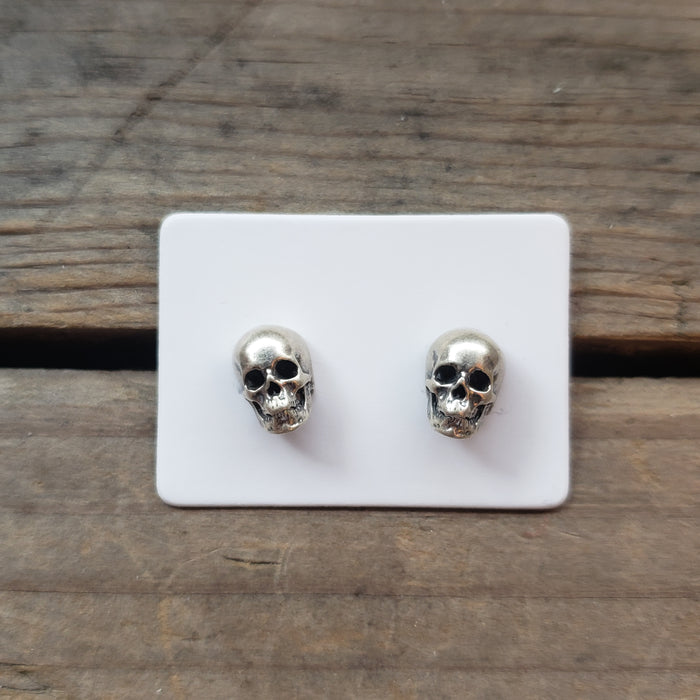 Sterling Silver Skull Stud Earrings