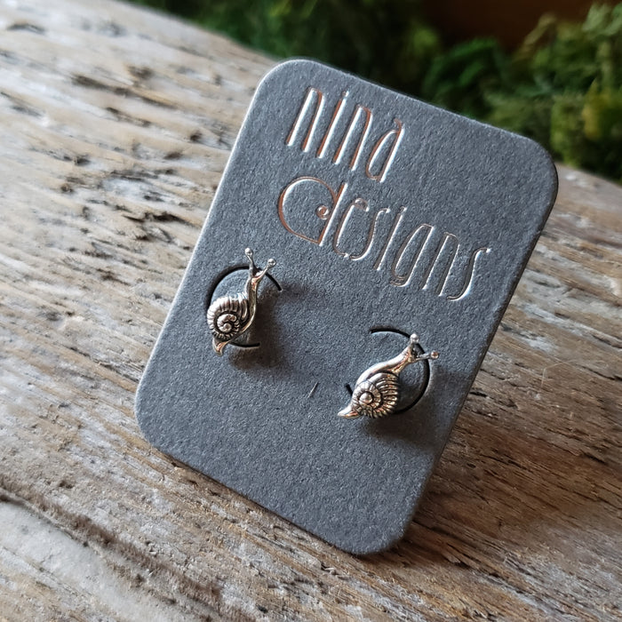Sterling Silver Snail Studs