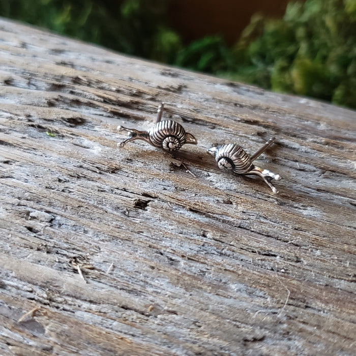 Sterling Silver Snail Studs