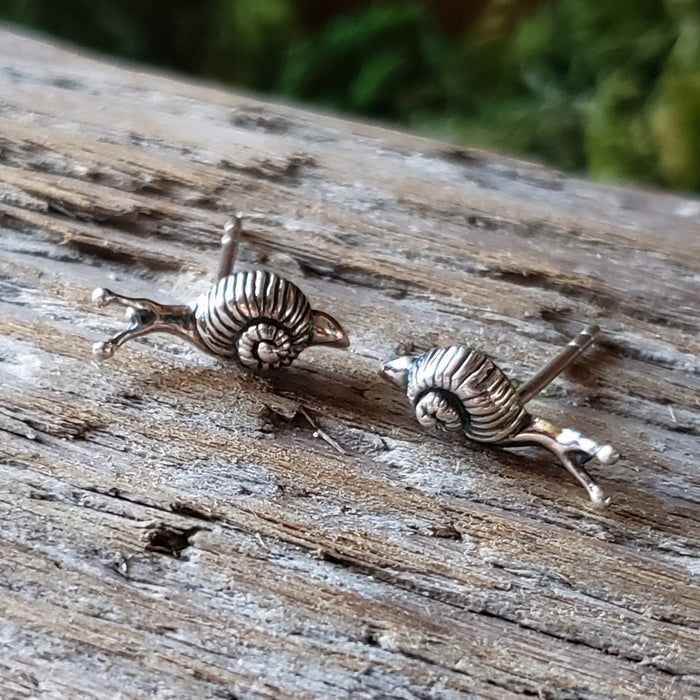 Sterling Silver Snail Studs