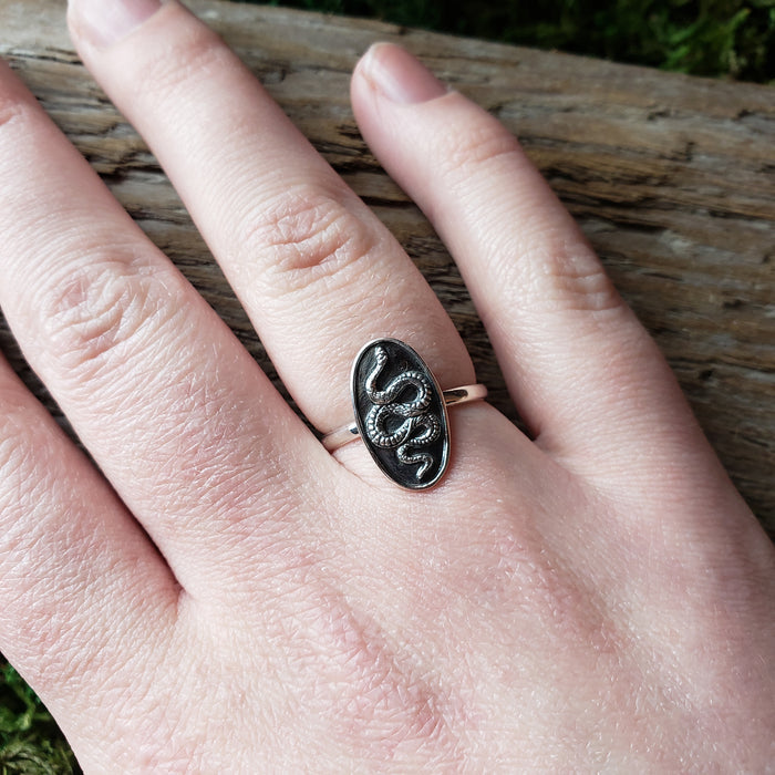 Sterling Silver Snake Relief Ring