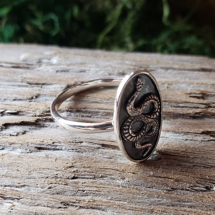 Sterling Silver Snake Relief Ring