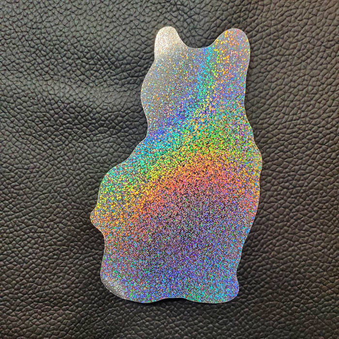 Sticker: Rainbow Pride Cat, 3.75" Holographic Sparkle Vinyl