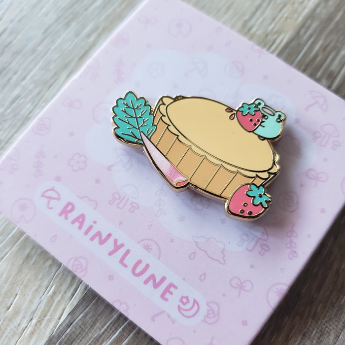 Strawberry Rhubarb Pie Frog Enamel Pin
