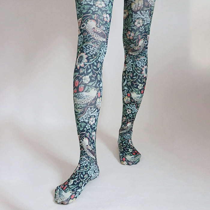"Strawberry Thief" Printed Art Tights