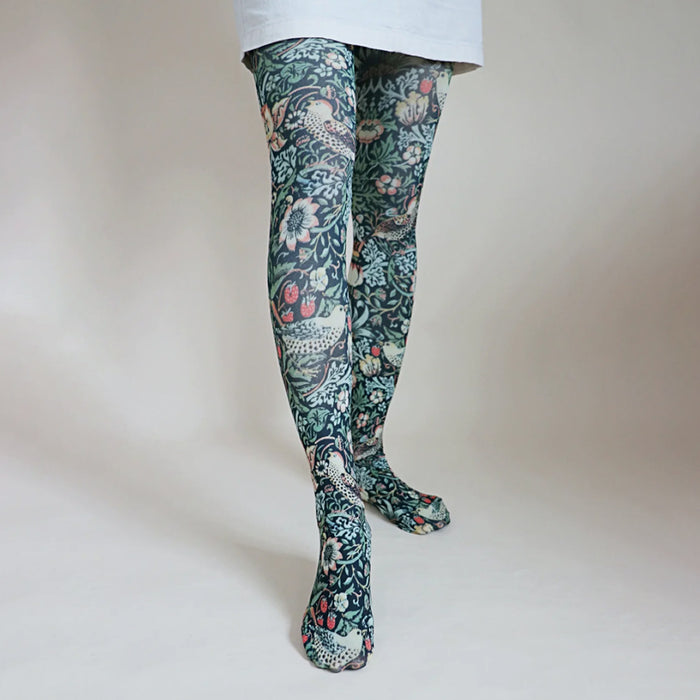 "Strawberry Thief" Printed Art Tights