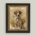 Study of A Hound Framed Antique Art 8x10