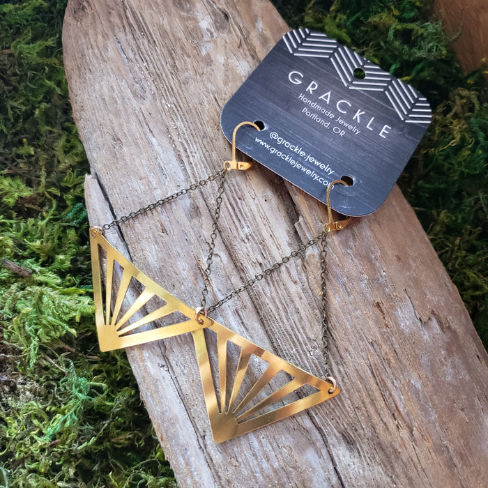 Sunrays Brass Earrings