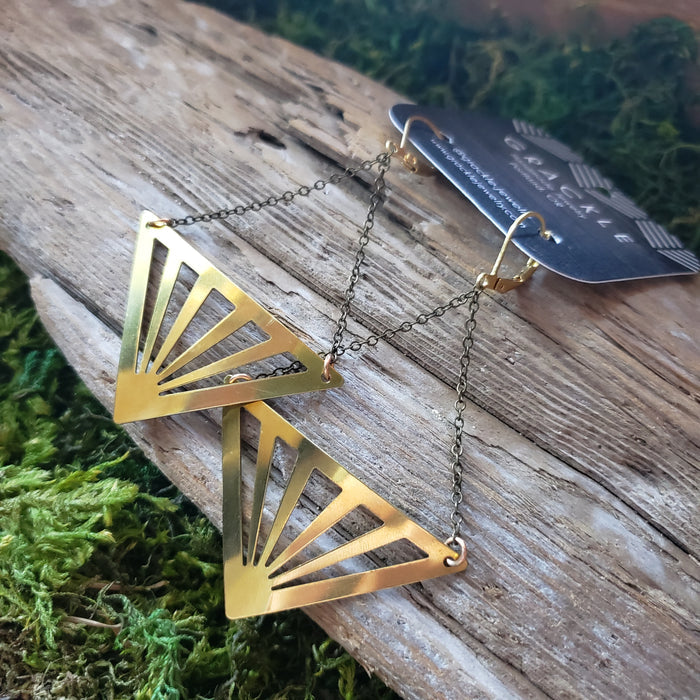 Sunrays Brass Earrings