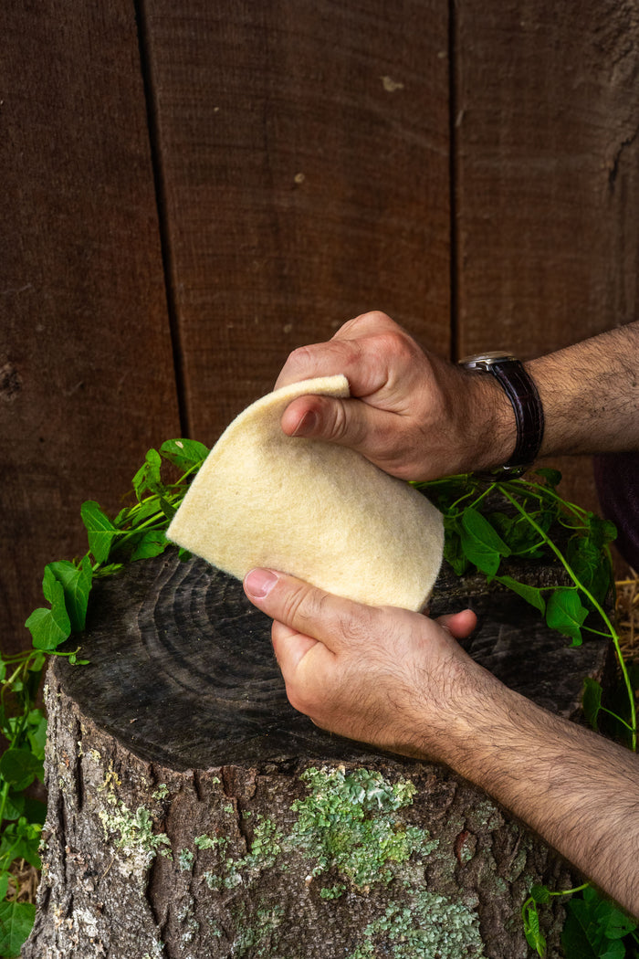 Rustic Strength, Sustainable Wool Scrub, Detailed View