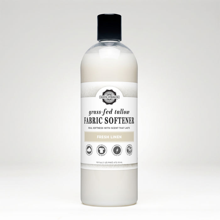 Rustic Strength - Grass-Fed Tallow Fabric Softener | 16oz Plastic | Fresh Linen