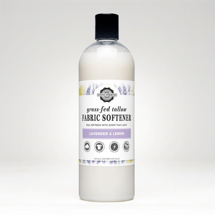 Rustic Strength - Grass-Fed Tallow Fabric Softener | 16oz Plastic | Lavender & Lemon