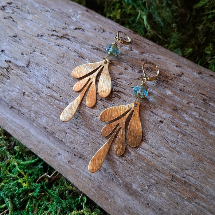 Talula Leaf Brass Earrings
