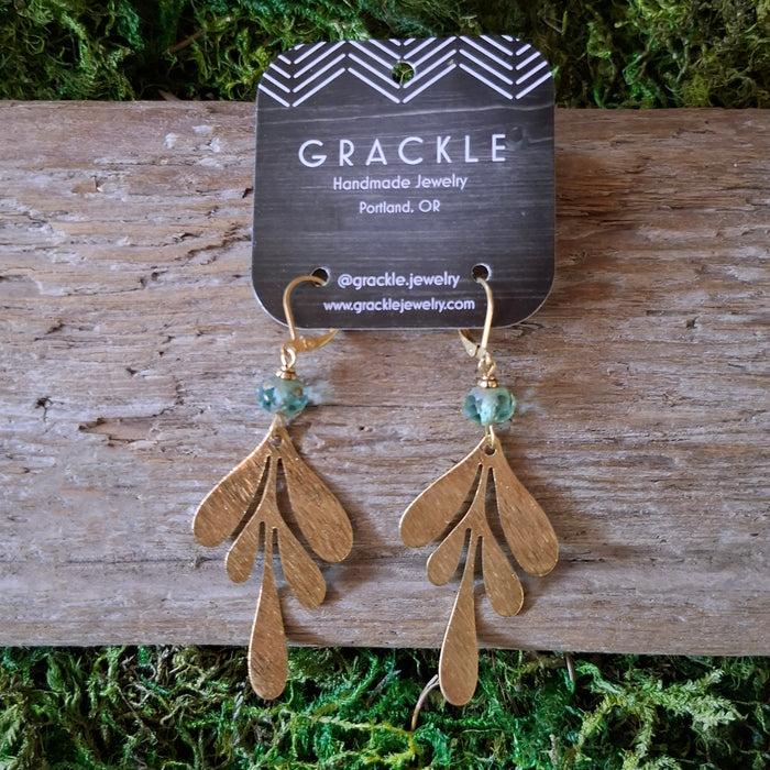 Talula Leaf Brass Earrings
