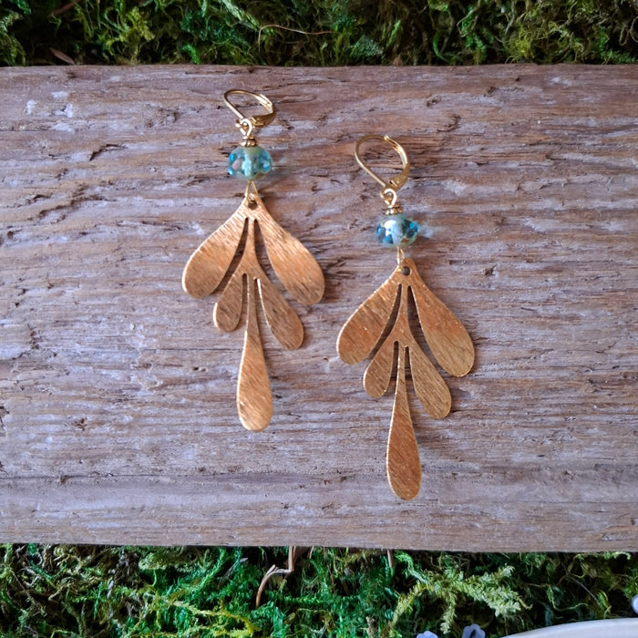 Talula Leaf Brass Earrings