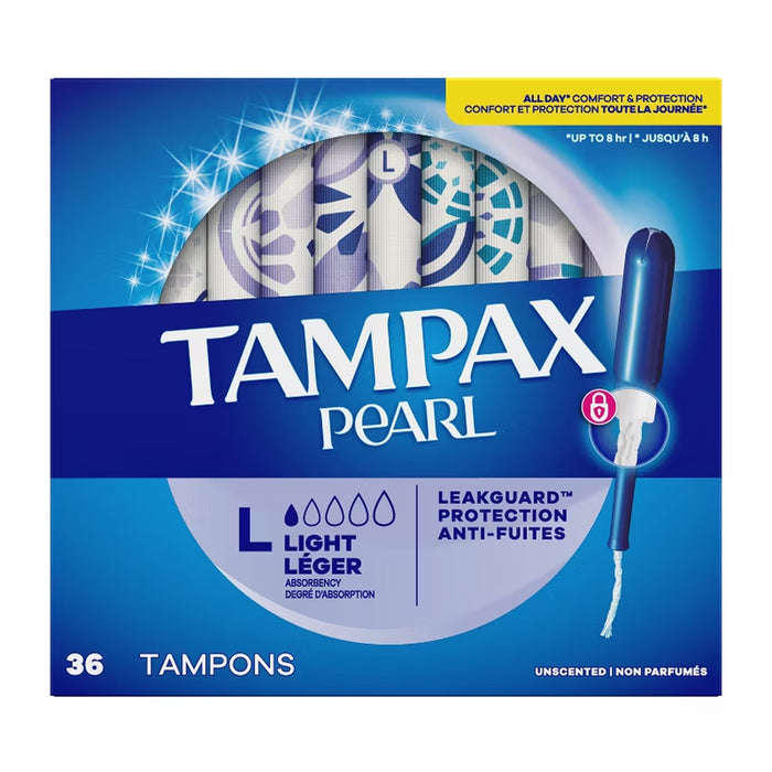 Tampax Pearl Light Absorbency Unscented Tampons - 36 Ct - 12 Pack