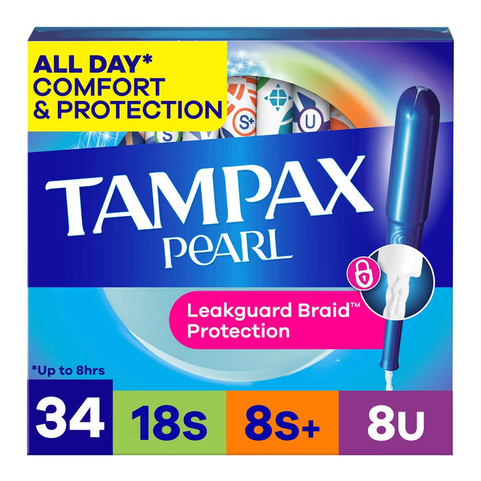 Tampax Pearl Triple Pack Super Super Plus & Ultra Unscented Tampons - 34 Ct - 6 Pack