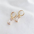 Taylor CZ Baguette Huggie Hoops Earrings Gold Filled