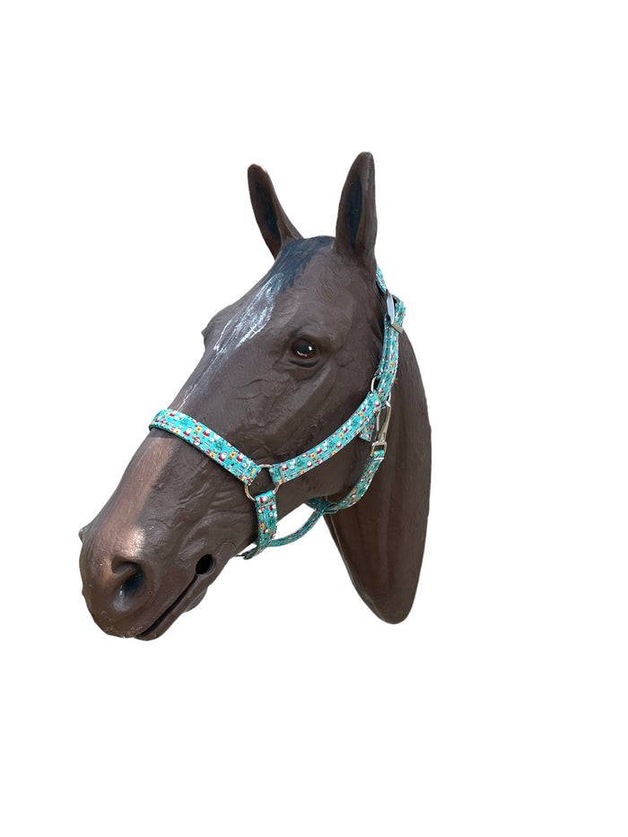 Teal Christmas Horse Halter