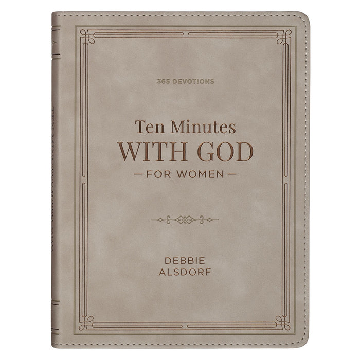 Ten Minutes with God for Women (Taupe Faux Leather)
