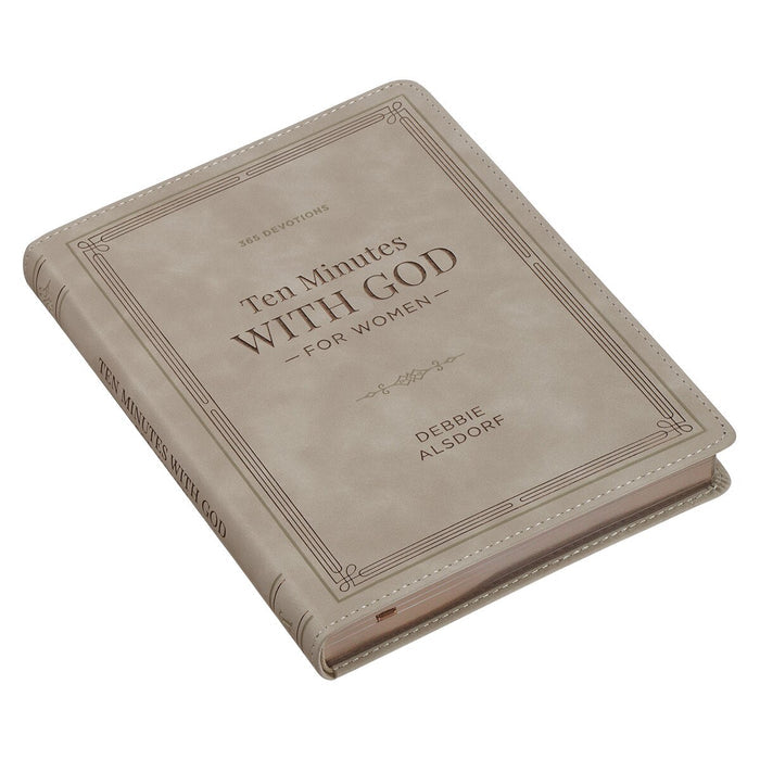 Ten Minutes with God for Women (Taupe Faux Leather)