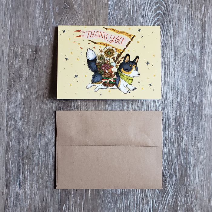 "Thank You" Corgi Greeting Card