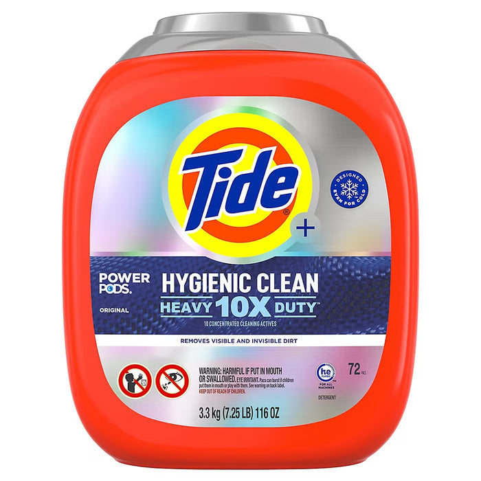 Tide Hygienic Clean Power PODS Laundry Detergent Pacs, Original Scent, 72 ct.