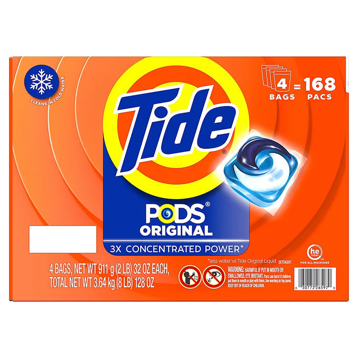 Tide PODS Laundry Detergent Pacs, Original Scent, 168 ct.