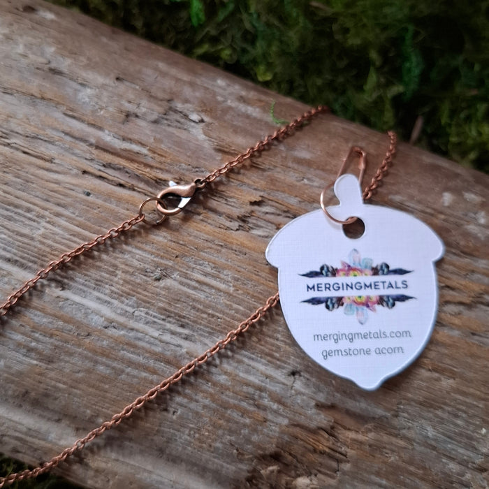 Tigers Eye Acorn Copper Necklace