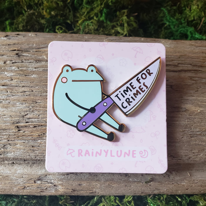 "Time for Crimes" Frog Enamel Pin
