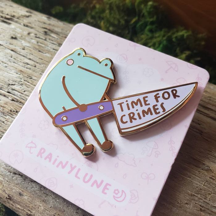 "Time for Crimes" Frog Enamel Pin
