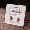 Tiny Brass Acorn Stud Earrings