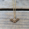 Tiny Brass Bat Pendant
