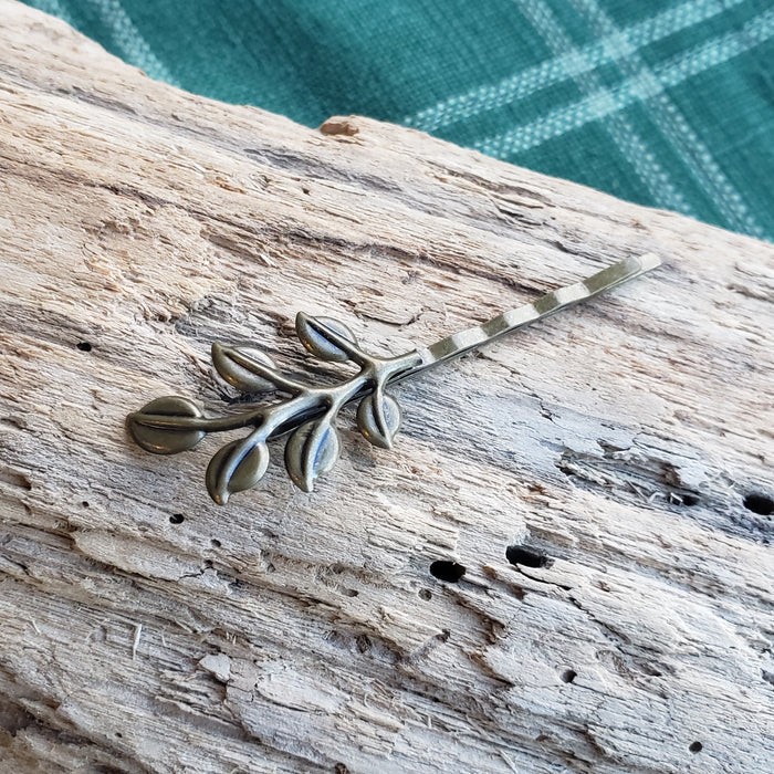 Tiny Brass Branch Hairpin
