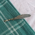 Tiny Brass Feather Hairpin