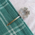 Tiny Brass Flower Hairpin.